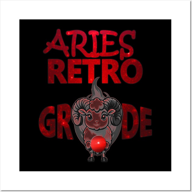 Aries Retro Grade: Mercury Ram Fire Zodiac Wall Art by Angelic Gangster